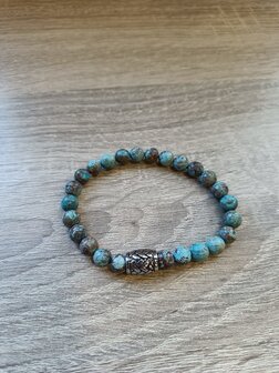Armband Picasso Jaspis blauw 19.5 cm