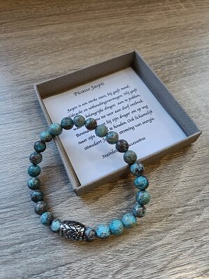 Armband Picasso Jaspis blauw 19.5 cm
