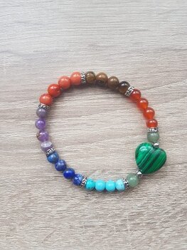 Dames armband Chakra Malachiet