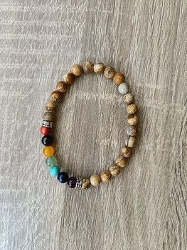 Dames armband Gele Jaspis met 7 Chakra stenen