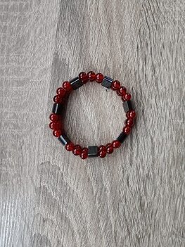 Dames armband Carneool &amp; Hematiet