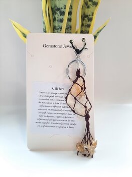 Sleutelhanger natuursteen Citrien