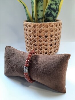 Dames armband natuursteen Goudvloed met basic kraal