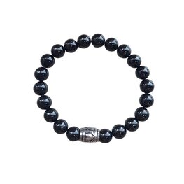 Zwarte Toermalijn natuurstenen armband met basic kraal