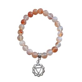 Agaat natuurstenen armband met Zonnevlecht