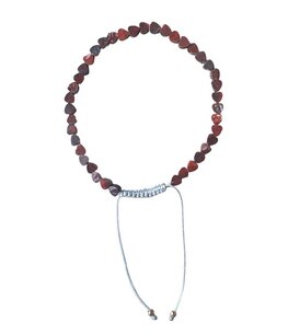Mahonie Obsidiaan hartjes armband van natuursteen