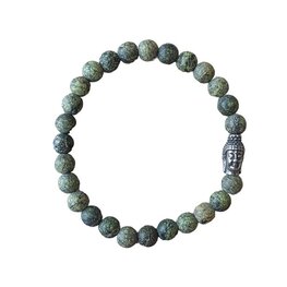 Matte Zo&iuml;siet heren armband met Boeddha kraal