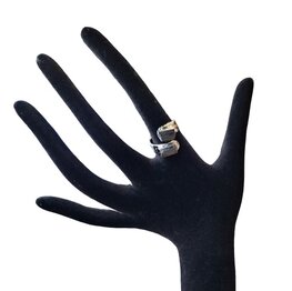 Metalen ring met Toermalijn natuursteen