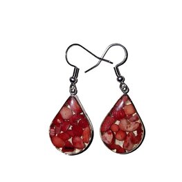 Oorbellen van Koraal natuursteen