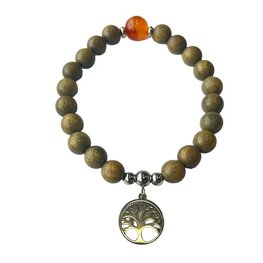 Sandalwood met Agaat en Tree of Life bedel