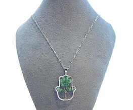 Hamsa hand ketting met Aventurijn