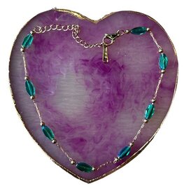 Enkelbandje met groene kralen