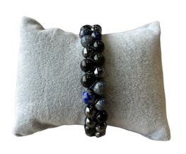 Gevlochten dames armband met natuursteen