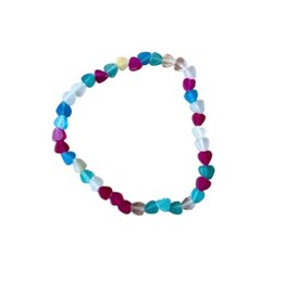 Kinder armband met een mix van natuurstenen hartjes