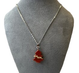 Ketting met kerstboom van rode Jaspis