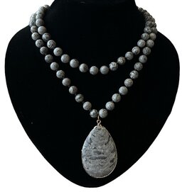 Bohemian grijze Picasso Jaspis ketting