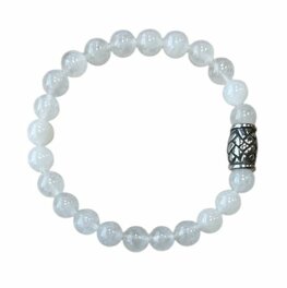 Witte Jade met vlecht kraal armband