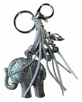 Olifant sleutelhanger met natuursteentjes