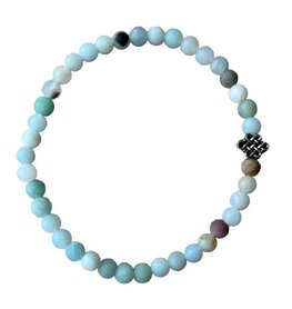 Armband Amazoniet met oneindige geluksknoop