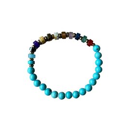 Turquoise armband met spacers