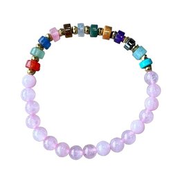 Armband van Rozenkwarts met spacers