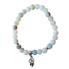 Amazoniet natuurstenen armband met dreamcatcher bedel