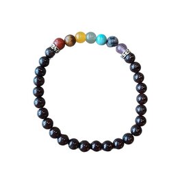 Granaat met Chakra kleuren dames armband