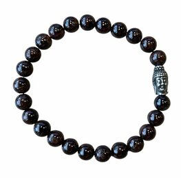 Granaat heren armband met Boeddha kraal