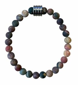 Picasso Jaspis mat met 4 ringen kraal