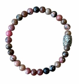 Rhodoniet natuurstenen armband