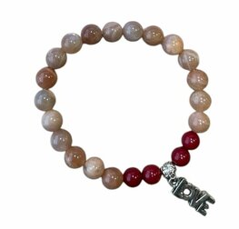 Zonnesteen armband met love bedel