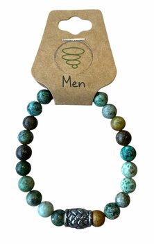 Afrikaans Turquoise natuurstenen heren armband
