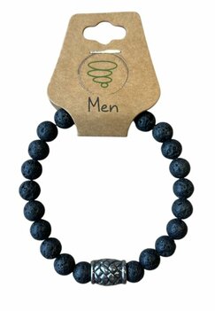 Natuurstenen Lava heren armband