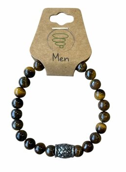 Herenarmband van natuursteen Tijgeroog