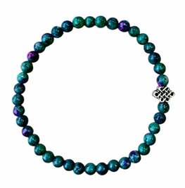 Robijn in Zo&iacute;siet armband met oneindige geluksknoop