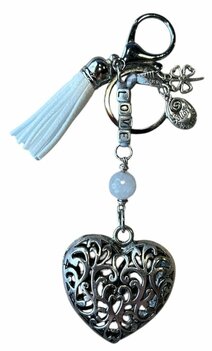 Sleutelhanger liefde met witte Jade