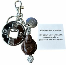 Lachende Boeddha sleutelhanger