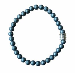 Hematiet mat, extra grote maat, dames armband