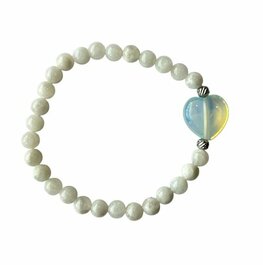 Maansteen met Opaliet hart armband