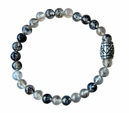 Dragon Veins Agaat dames armband met basic kraal