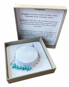 Schakelarmband met natuursteen Turquoise