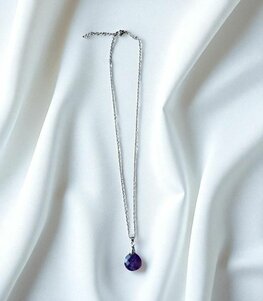 Ketting met natuursteen Amethist