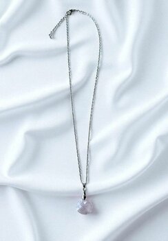 Ketting met natuursteen Rozenkwarts