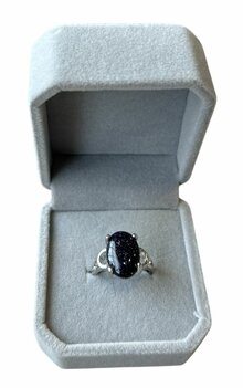 Ring met natuursteen Blauwvloed