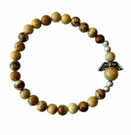 Gele Jaspis armband met beschermengel