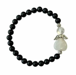 Onyx armband met beschermengel