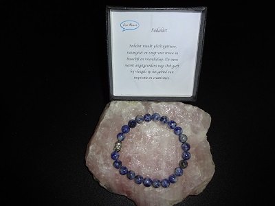 Herenarmband Sodaliet met boeddhakraal