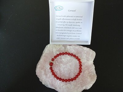 Dames armband Carneool met engelkraal