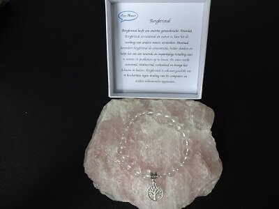 Dames armband Bergkristal met tree of life bedel