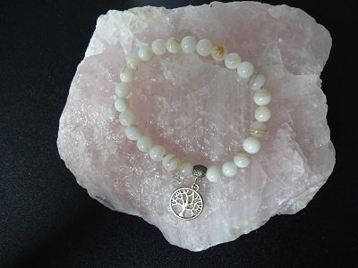Dames armband Parelmoer wit